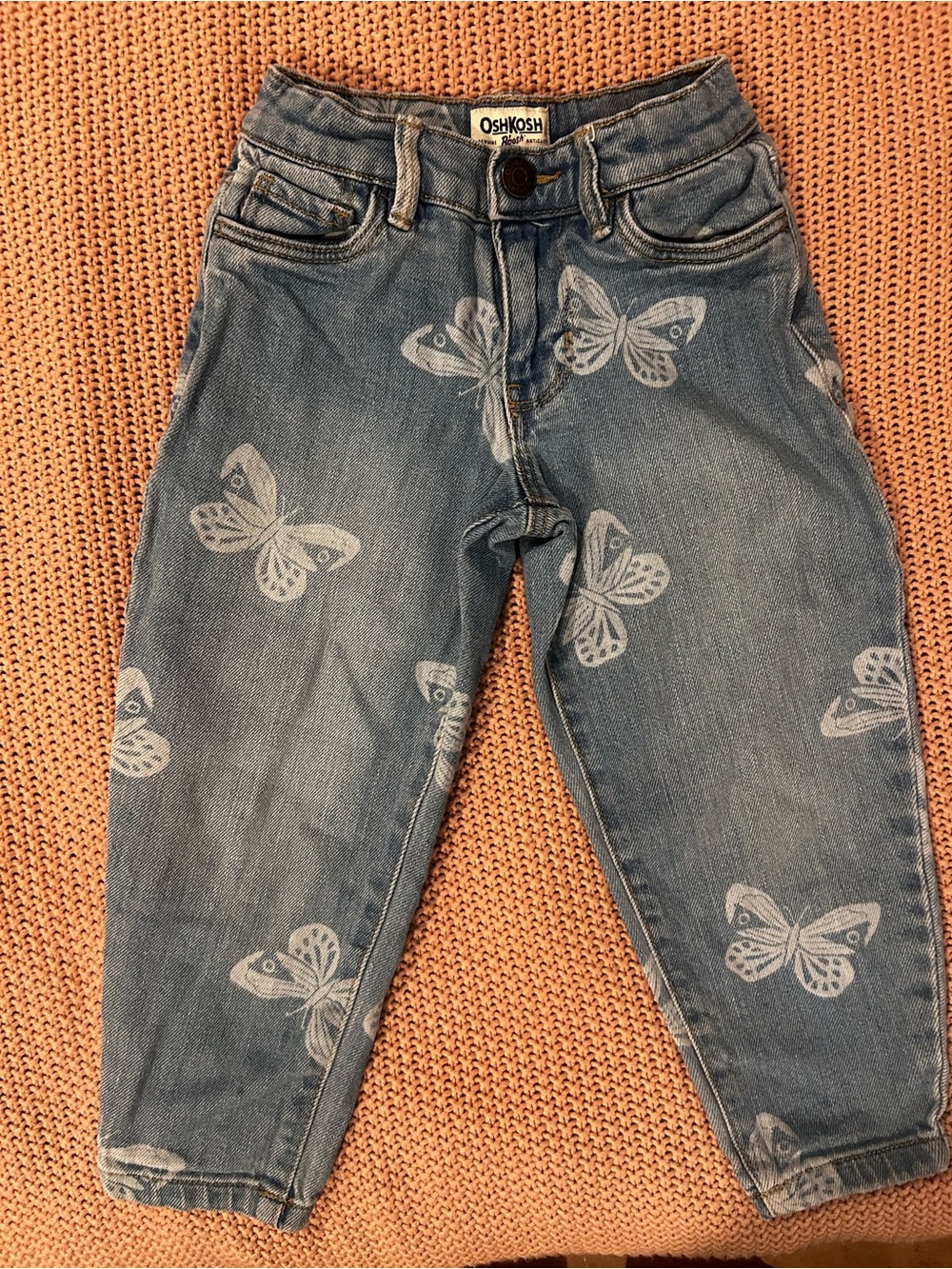OshKosh B’gosh Girls Butterfly Print Jeans Light Wash Size 4/4A